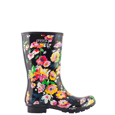 Roma Boots Boots Roma Black Floral Boots